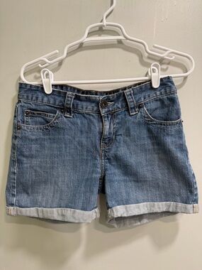 Calvin Klein Medium Blue Denim Roll-Cuff Shorts